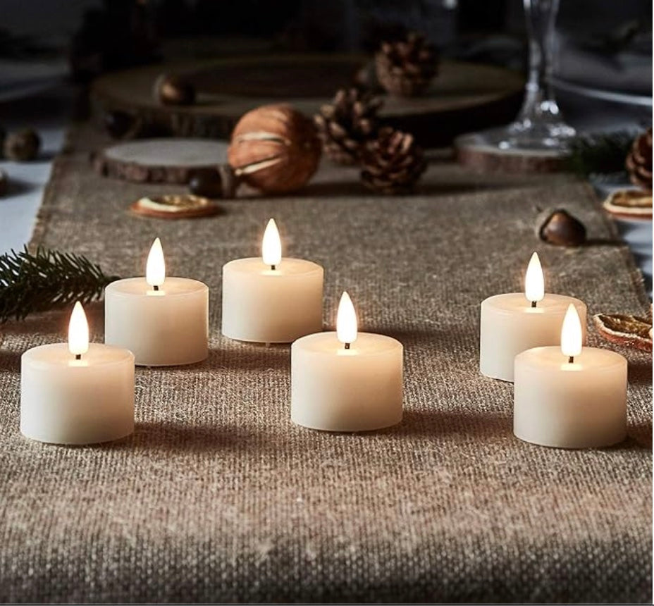 Amber - Flammenlose 6 LED-Kerzen mit Ladegerät und Fernbedienung